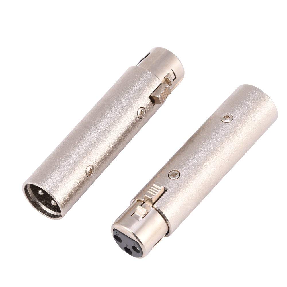 baolongking XLR 3 Pin Male to XLR 3 Pin Female Cable Adapter Gender Changer Coupler 2pack