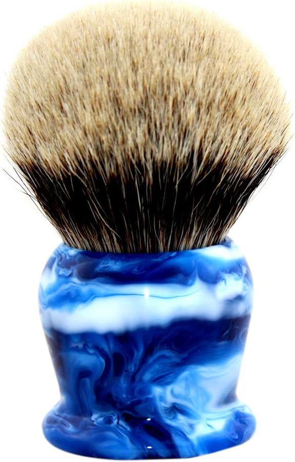 40MM Silvertip Badger Hair Shaving Brush w/Blue Camouflage Handle by Frank Shaving