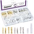 Swpeet 240Pcs Bullet Connectors Kit, 3.9mm Brass Bullet Male & Female Wire Terminals Connector with Insulation Cover for Motorcycle Scooter Car Truck with Insulation Sleeve
