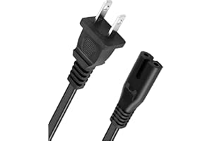 TPLTECH AC Power Cord for Sony PS5/PS4/PS3 Slim, Xbox Series S/Series X, Xbox One S/One X, 2 Prong C7 Power Cable Replacement