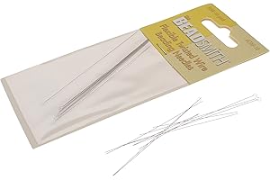 The Beadsmith Twisted Wire Needles, Fine Flexible Beading Needle, Pack of 10, Large Round Eye and Easy to Thread, Collapsible Eye Holds Threads, Use for Pearl Knotting and Silk Cord