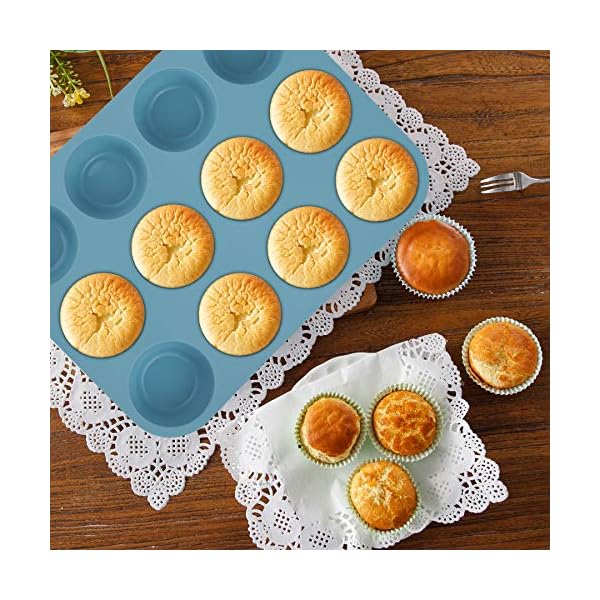 Aschef-5-Pieces-Silicone-Nonstick-Baking-Pan-Bakeware-Mold-Tray-Tools-Set-BPA-Free-Food-Grade-for-Muffin-Bread-Loaf-Cake-Pan-Sheet-Set-Blue Economical 7in1 Nonstick Silicone Baking Cake Pan Tin Tray Sheet Mould Set for Oven, BPA Free Heat Resistant Bakeware…