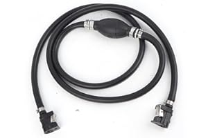 EVGATSAUTO Universal Marine Fuel Gas Line Assembly, 3/8in Outboard Boat Motor Hose with Primer Bulb Connector