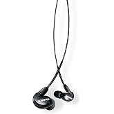 Shure AONIC 215 Wired Sound Isolating Earbuds, Clear Sound, Single Driver, Secure in-Ear Fit, Detachable Cable, Apple &amp; Android Compatible, Black