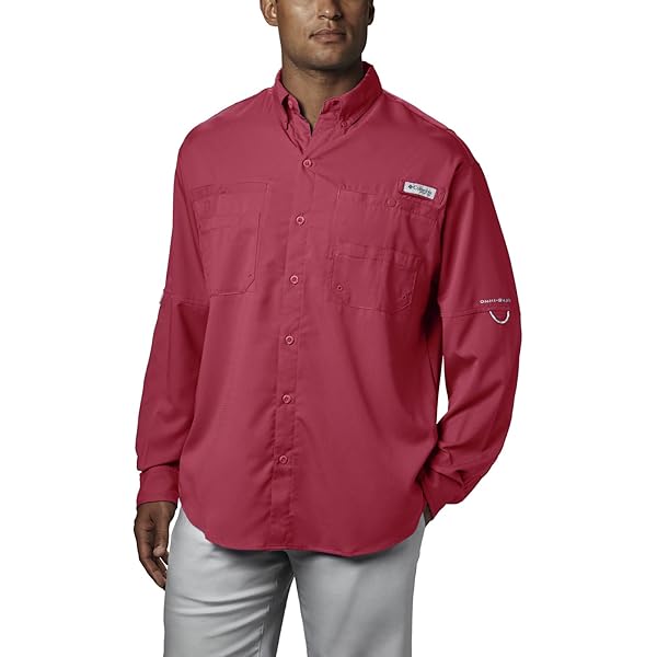 Chemise De Pêche Columbia PFG Tamiami Homme - 6XL, Rouge, Manches Longues