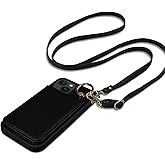 Keallce Case for iPhone 15 6.1'', Detachable Crossbody Case Wallet with RFID Blocking Card Holder, 360?Ring Stand, Folio Leather Phone Cover Shoulder Lanyard Strap Lady for iPhone 15 2023 5G, Black