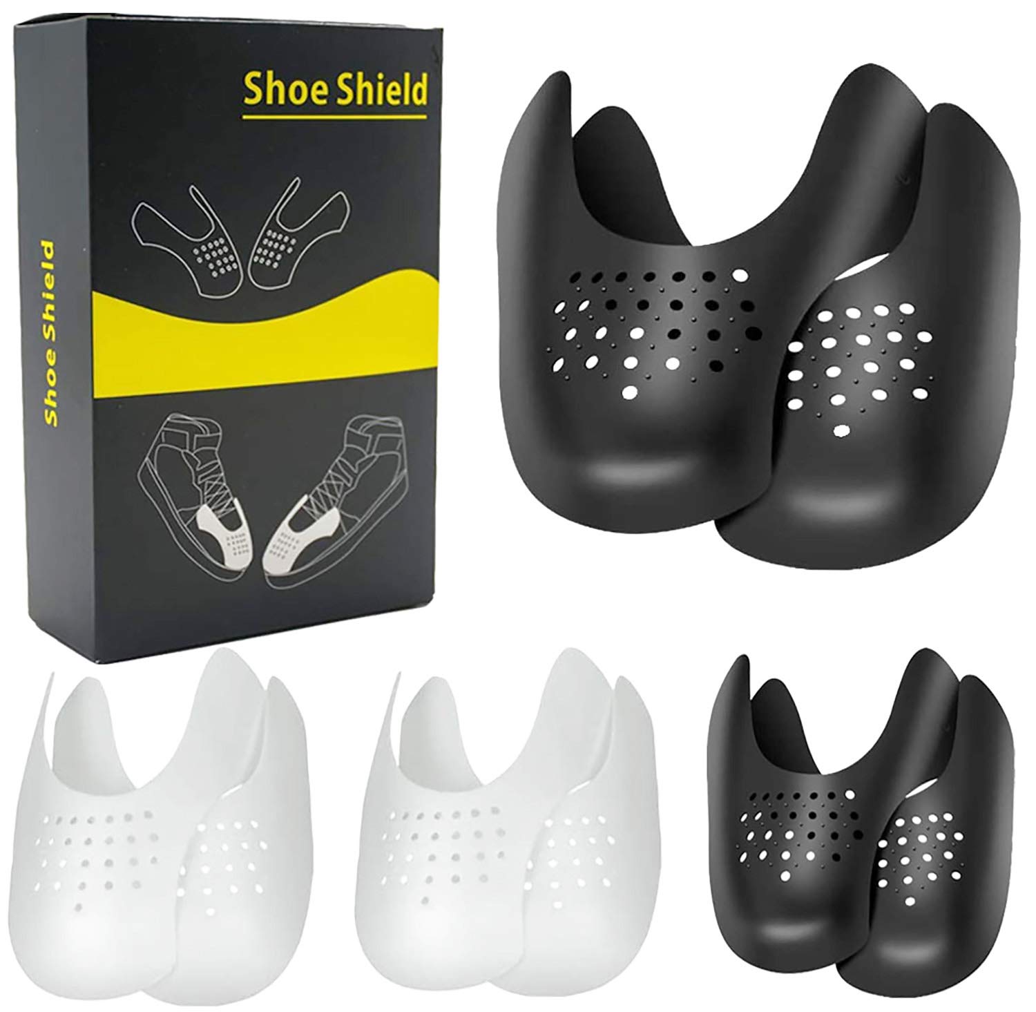 Wefine 4 Pairs Shoe Shields, Universal Sneaker Protector Shields Against Shoe Creases, Anti Crease Guard for Running Casual Shoes