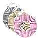 Eversame Micro USB Charger (6Ft), 3-Pack 1.8M Nylon Braided High Speed Data Sync Charger Cable with Aluminum Shell For Samsung Galaxy S7/S6 Edge Plus/Tab A, HTC, LG(Black White Pink)