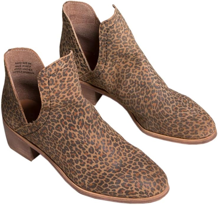 deep v leopard booties