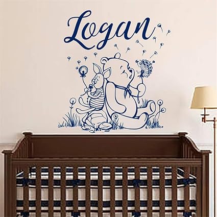 Stickers Muraux Winnie L Ourson Personnalise Nom De Garcon Art Pour La Decoration De La Chambre Des Enfants Pepiniere Chambre Decor Amazon Fr Bricolage
