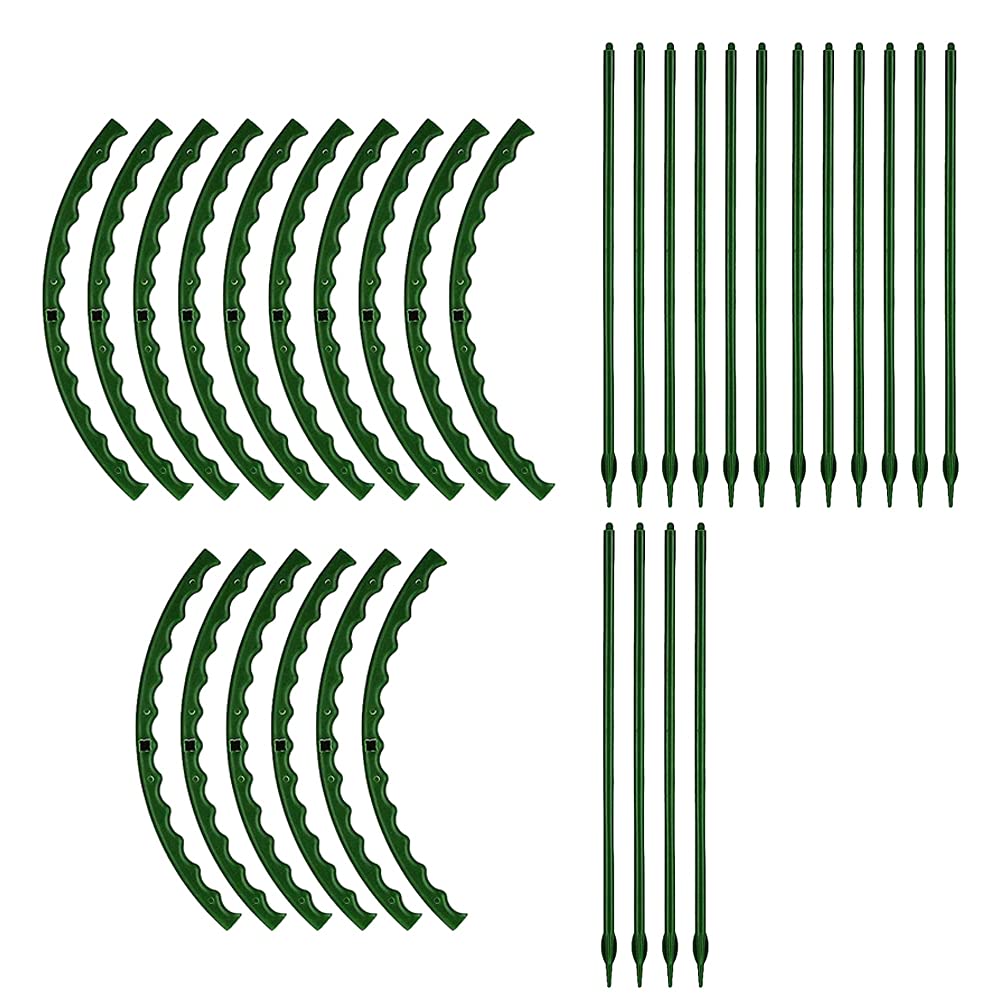 16 Pcs Plant Support Stake Peony Support Ring Cage Half Round Plant Support Ring Plastic Plant Cage Holder for Small Plant Flower Vegetable