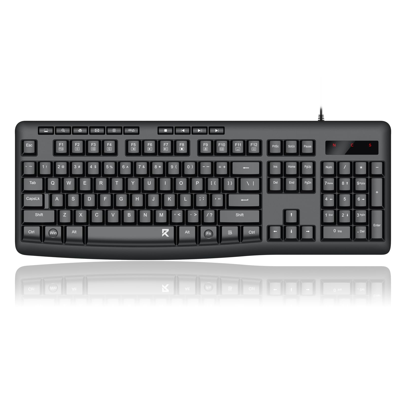 Photo 1 of Redragon BK7366 Wired Keyboard,Multimedia USB Quiet Computer Keyboard,Silent Keyboard with Large Number Pad,Spill-Resistant,Anti-Wear Letters,Full Size for Laptop,Desktop