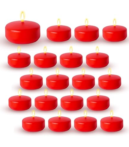 Velas Flotantes Rojas - 30 Unidades, Para Bodas, Fiestas O Bañeras, Quemado Limpio 30-60 Minutos