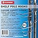 Shelf Pole Hooks 5-Pack | Chrome Variety Pack | 1