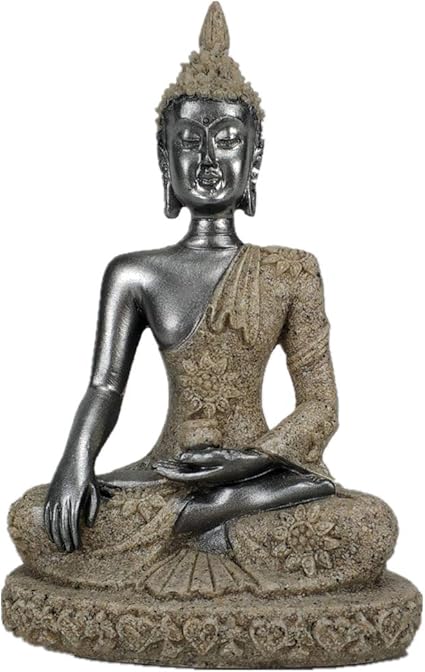 amazon de vilead mini buddha statue dhyani mudra figur hindu fengshui betend sitzende skulptur fur heimdekoration 10 9 cm schwarz