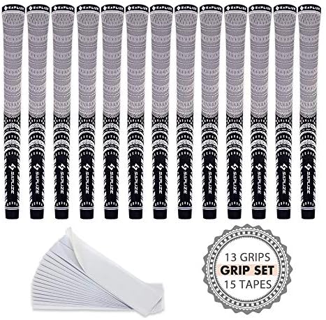 Jaya Golf Grips with Tape, Golf Club Grips, Corded Rubber, Standard/Mid Size, Set of 6 or 13 Grips, 6 Colors for Choice