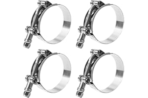 T Bolt Hose Clamp 2 1/2 Inch, MinerGuy Stainless Steel, Working Range 70mm-78mm for 2.5" Hose ID, Turbo Intake Intercooler Clamp, 4 Pack