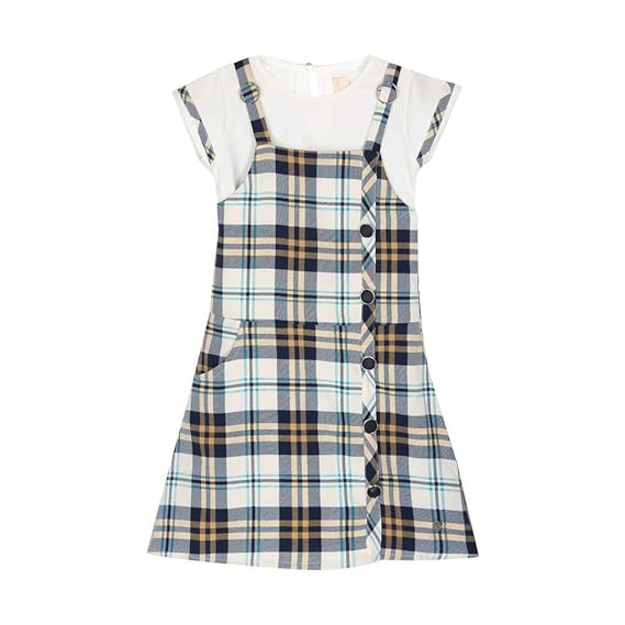 girls checked pinafore