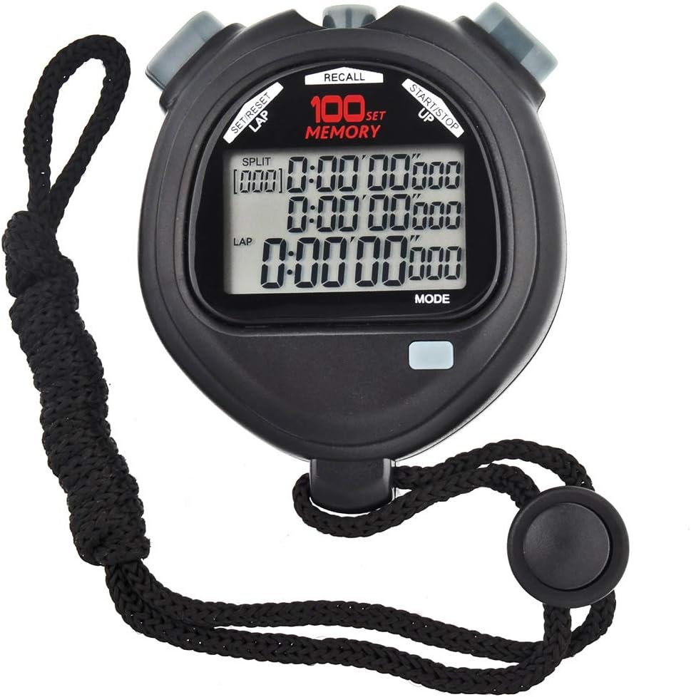 HaoYaa Digital Stopwatch Timer Large Three Row Display Athletics Racing