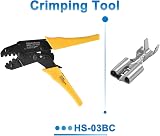Heschen 6.3mm Female Spade Crimp Terminals Non-Insulated 100 Pcs Brass Wire view 5