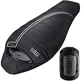 Mummy Sleeping Bag, 26 to 36℉ All Season Camping Sleeping Bag for Adults Cold Weather with Adjustable Hood, Phone Pocket for 