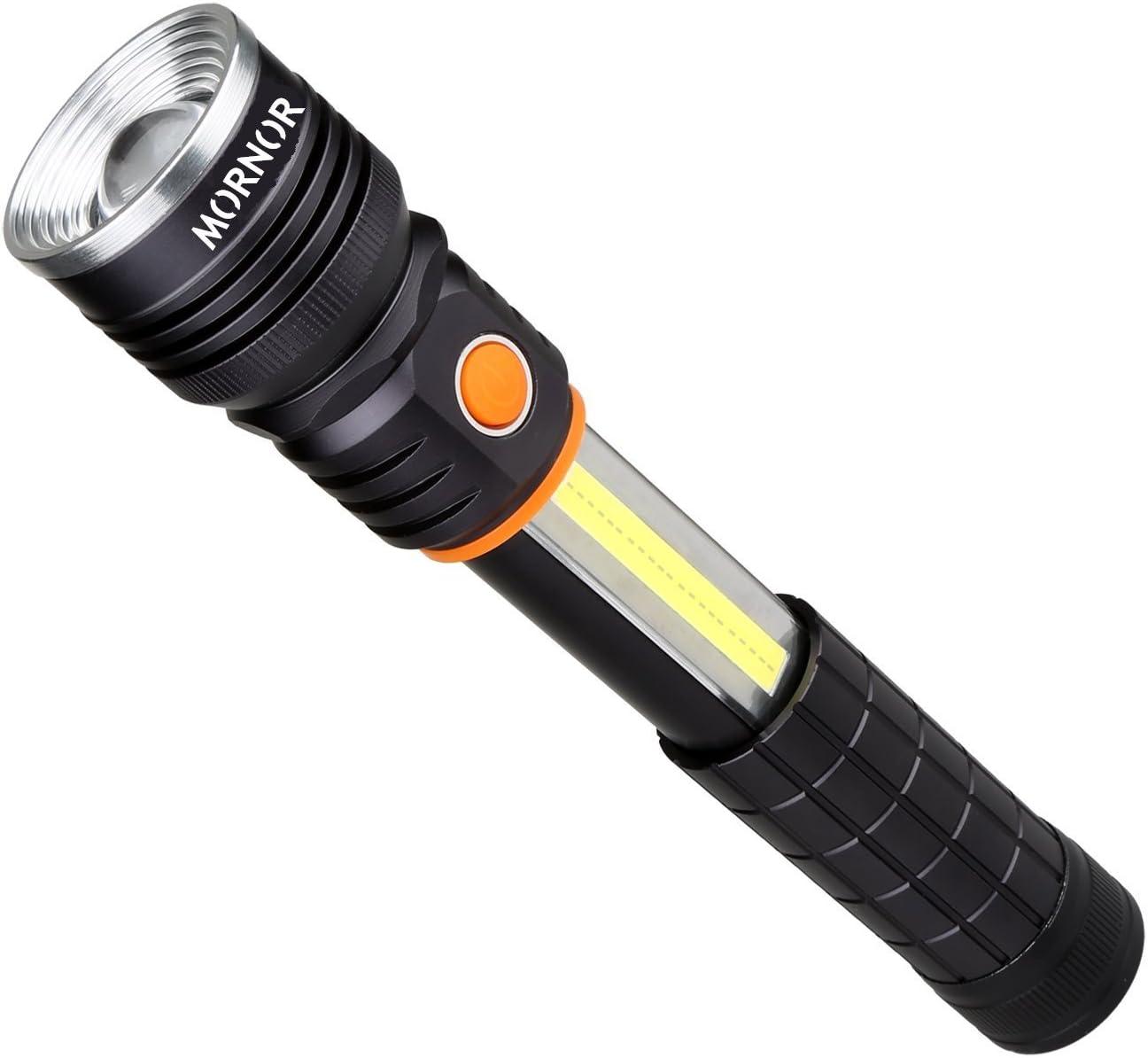 MORNOR LED Tactical Flashlight T6+COB LED Zoomable Outdoor Torch Working Lamp Camping Light with Strong Magnet