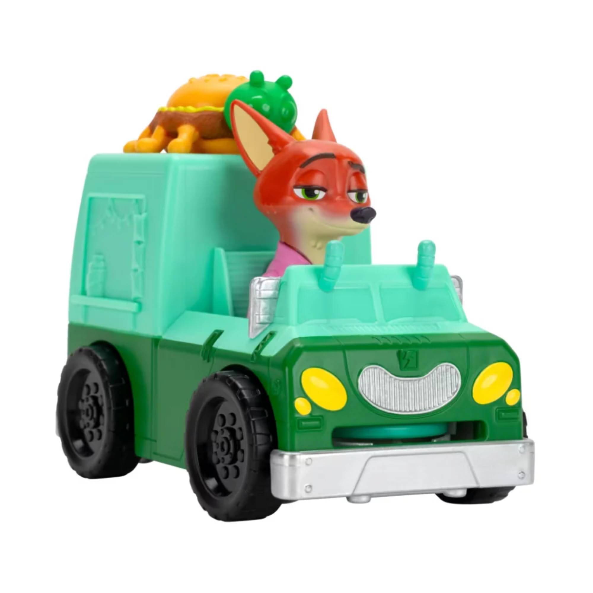 Disney Zootropolis 2 Push & Play Characters & Disk Launching Vehicles - (Nick Wilde & Bug Burga Food Truck)