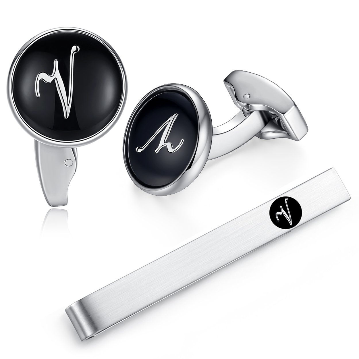 HONEY BEAR Initial Alphabet Letter Cufflinks Tie