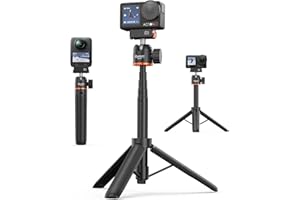 21.4" Osmo Action Selfie Stick Tripod for DJI Osmo Action 5 Pro, Osmo Action 4, Osmo Nano, Osmo 360 - Extendable Travel Vlog 