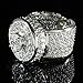 NIV'S BLING 18k White Gold-Plated Cubic Zirconia Cluster Pinky Ring Size 5