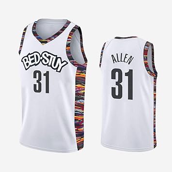 Amazon Co Jp Ysaホワイトジャレットアレン31 バスケットボールジャージ メンズブルックリンネッツバスケットボールユニフォーム Nbaスウィングマンノースリーブトレーニング服 フルサイズ スポーツ アウトドア