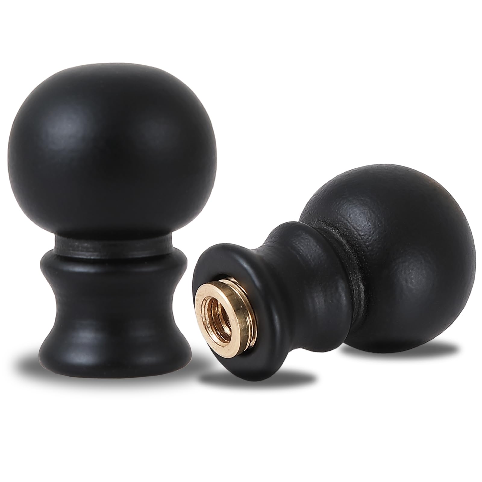 Photo 1 of 2 Pieces Black Lamp Finials, Solid Finials for Lamps, Lamp Shade Nut Screw Cap, Lamp Finials Decorative for Table Lamp, Floor Lamp