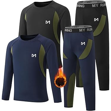Sous-vêtement Thermique Lands' End Thermaskin – Col Rond, Manches Longues, Bleu, Taille L Garçon
