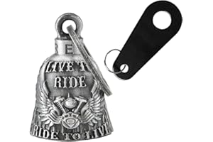 Colorful Motorcycle Bell with Hanger for Biker, Good Luck Biker Bells & Motorcycle Accessories, Key Chain for Luck, Live to R