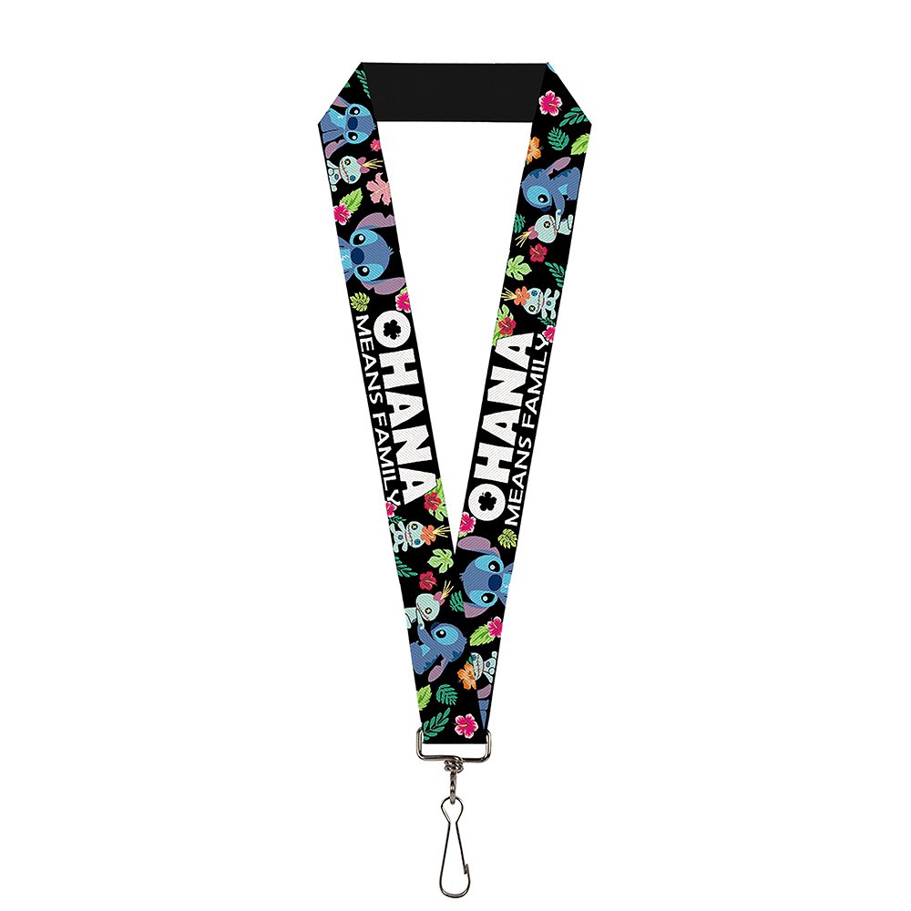 Buckle-Down - Key Chain - Lanyard - 1.0 - Ohana Means Family/Stitch & Scrump Poses/Tro unisex-adult (luggage only) One size