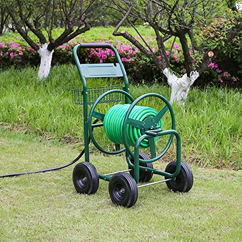 Amazon Basics 4Wheel Garden Hose Reel Cart, Holds up to 300Feet of 5/
