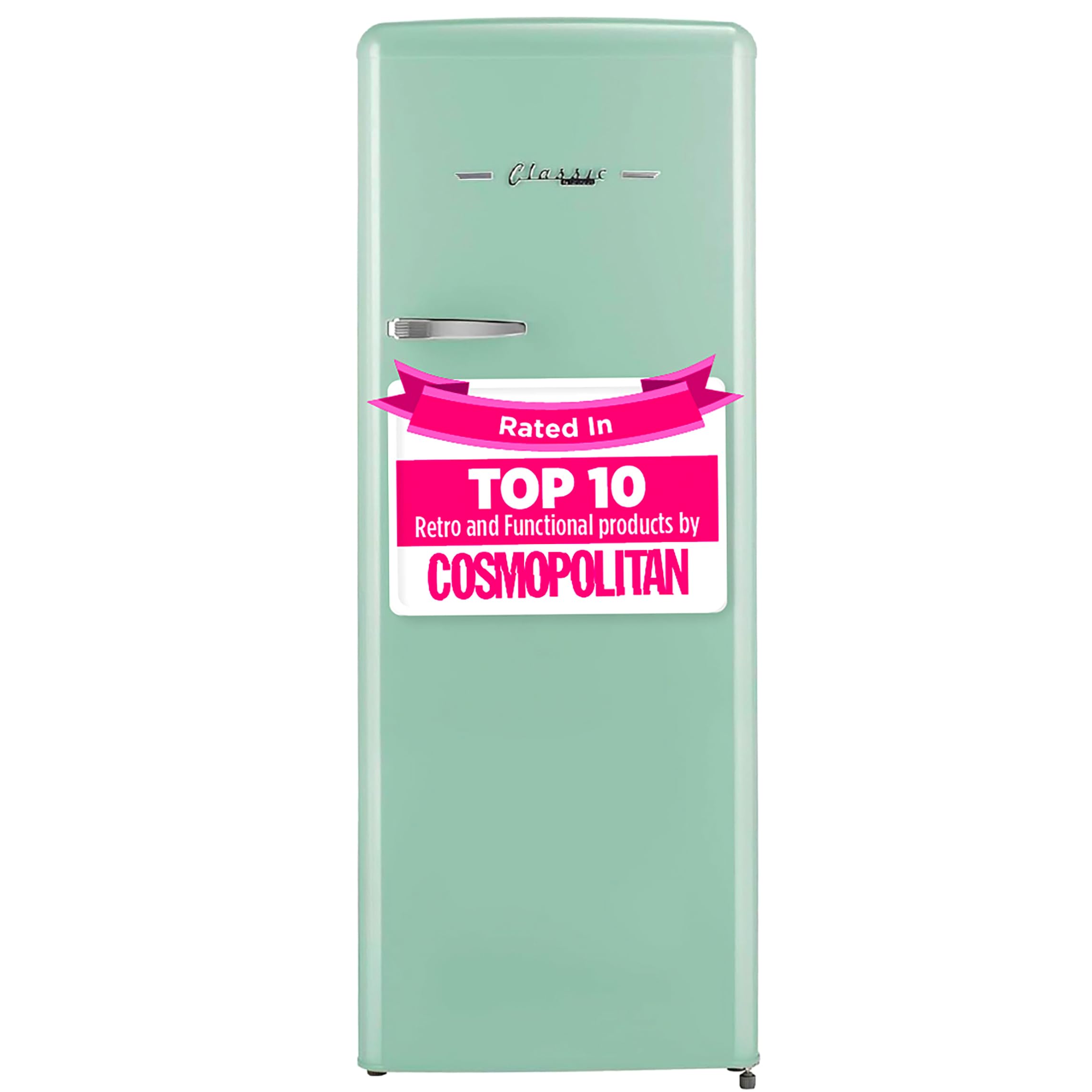 Unique Appliances Classic Retro Refrigerator with Freezer, 8 cu./ft. Storage Capacity, Energy certified Apartment Fridge with Freezer, AC Refrigerator, Summer Mint Green