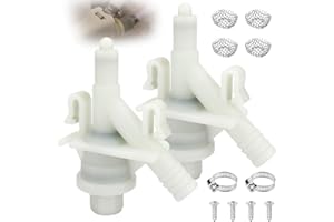 OPHJERG 385311641 RV Toilet Water Valve for Dometic 300 301 310 320 and Sealand Toilets, RV Toilet Replacement Parts for Dometic Water Valve Kit Includes Hose Clamp and Hardware Kit - 2 Pack