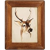 icheesday 6x8 Wood Picture Frames, Rustic Photo Frame with Real Glass Front,Wall Hanging and Tabletop Standing,Vertical or Horizontal Display (Brown)
