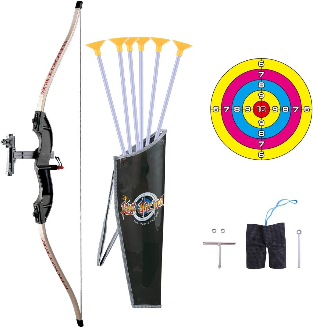 ANNA SHOP Bow and Arrow Set for Kids Toy Archery Set with Target, Soft Sucker Arrow with Stock