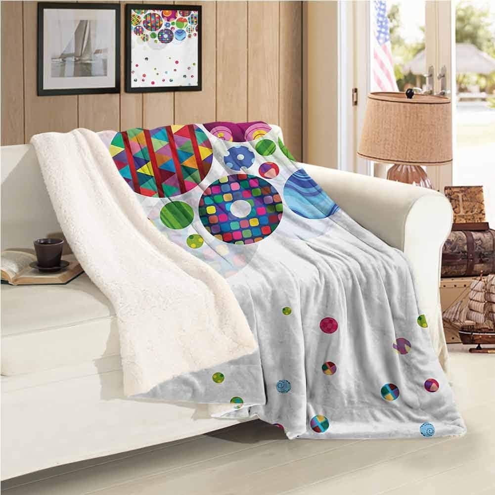 Circle Throw Blankets Throw Size, Geometric Design with