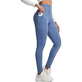 baleaf Women's Fleece Lined Leggings Thermal Winter Warm Pants High Waisted Cold Weather Tights with Cross Pockets