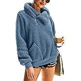 KIRUNDO Winter Clothing for Women Sherpa Pullover Fleece Zip Sweatshirt 2026 Fall Fashion Fuzzy Faux Shearling Warm Outwear