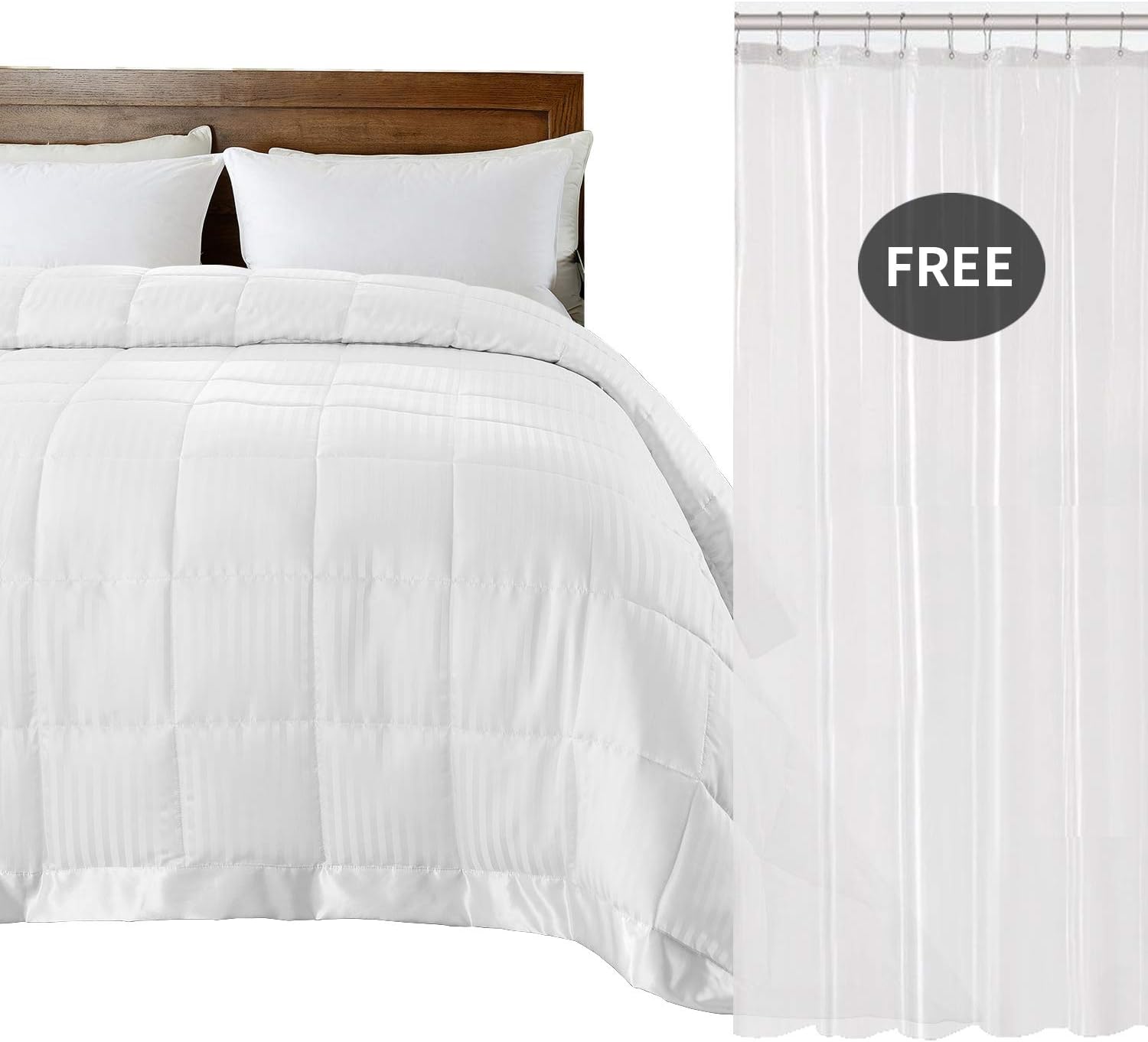 downluxe Lightweight Down Alternative Blanket with Satin