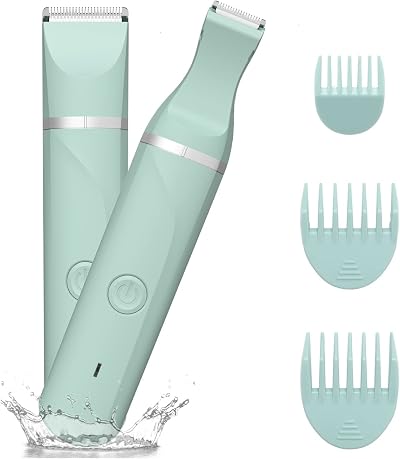 AREYZIN Rechargable Bikini Trimmer Women 2 in 1 Ceramic Blades IPX7 Wet Dry