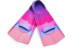 Prsca Kids Swim Fins,Short Youth Fins Swimming Flippers,Swim Training Fins for Lap Swimming,for Children Girls Boys Beginners