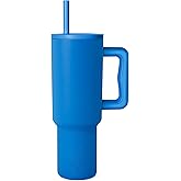 Simple Modern 40 oz Tumbler with Handle and Straw Lid | Leak-Proof Insulated Stainless Steel Water Bottle Travel Mug Cupholder Use | Gifts for Women Men Him Her | Trek Signature | Supersonic Blue