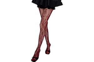 SHENHE Women's Floral Lace Tights Patterned Fishnet Tights Y2k Sheer Stockings Pantyhose