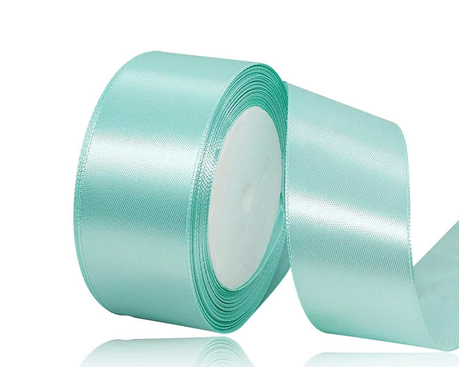 Mint Green Satin Ribbon 40mm, 22 Meters Mint Green Fabric Ribbons for Gift Wrapping, Crafting, Hair Bows, Sewing, Wreaths, Cakes, Wedding Party and Christmas Decoration — image 1