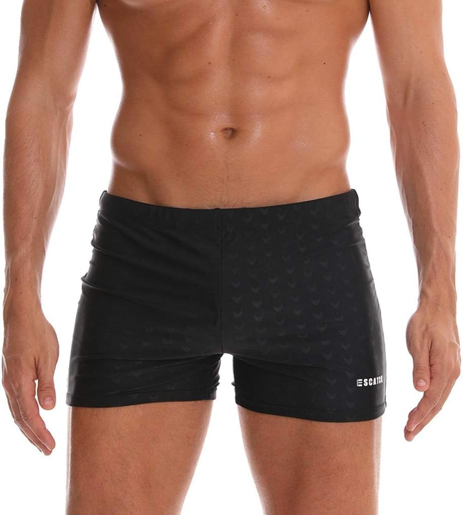Willsa Mens Swimsuit, Plus Size Breathable Trunks Pants Solid Swimwear Beach Shorts Slim Wear
